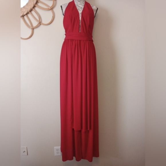 BEC & BRIDGE Elegant Red Halter Maxi Dress Size 6 - Picture 11 of 12
